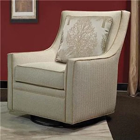 Transitional Swivel Glider Chair with Customizable Upholstery